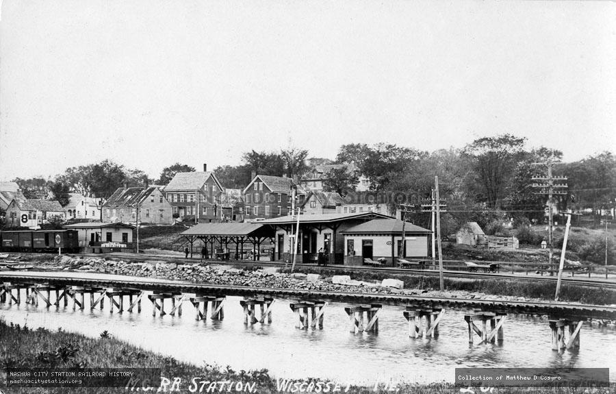 Postcard: Maine Central Railroad Station, Wiscasset, Maine